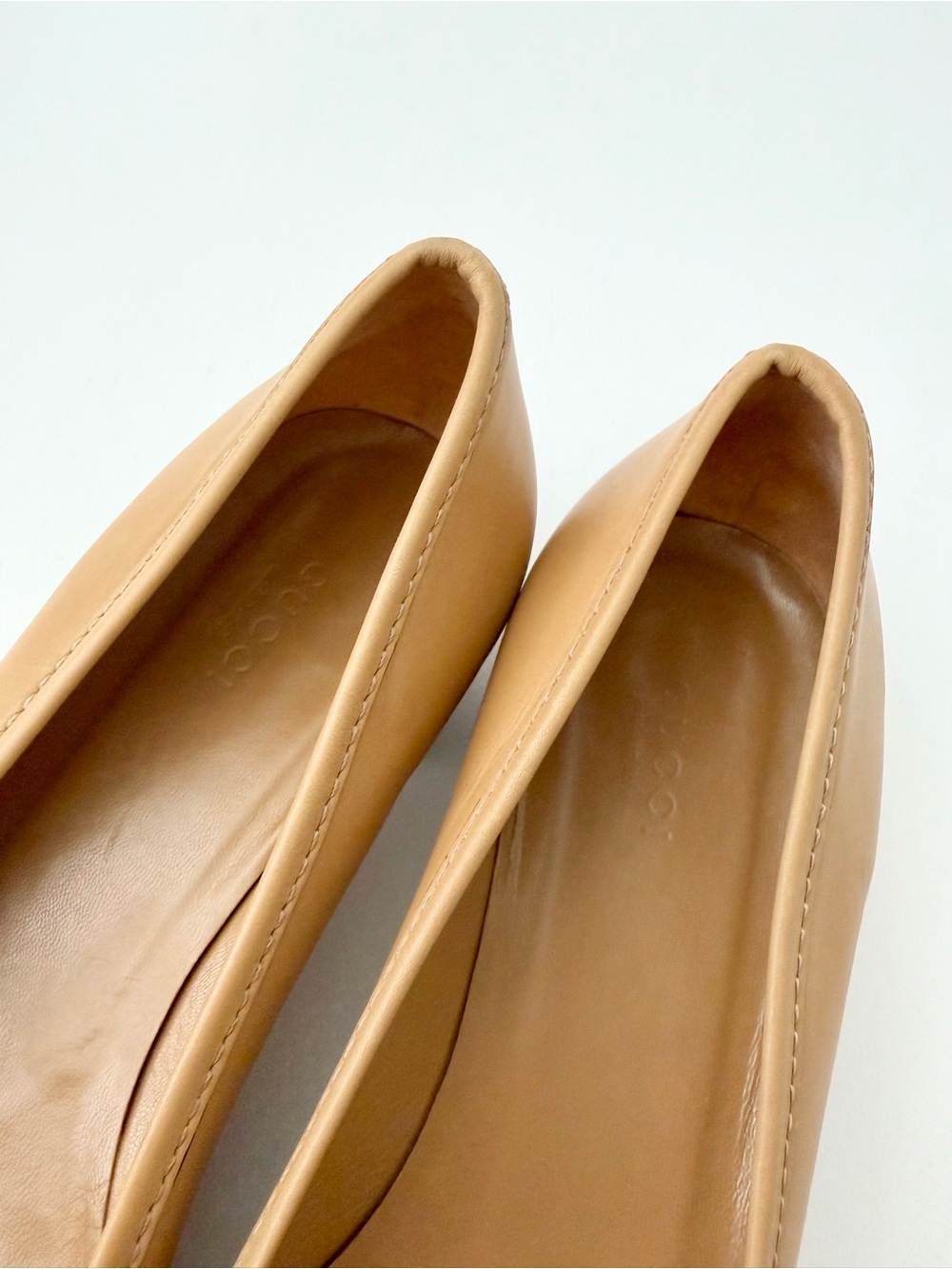 GUCCI | Tan Leather Interlocking GG Square Toe Block Heel Pumps EU 39C - Picture 7 of 12